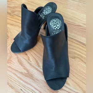 Vince Camuto Black Leather Mules